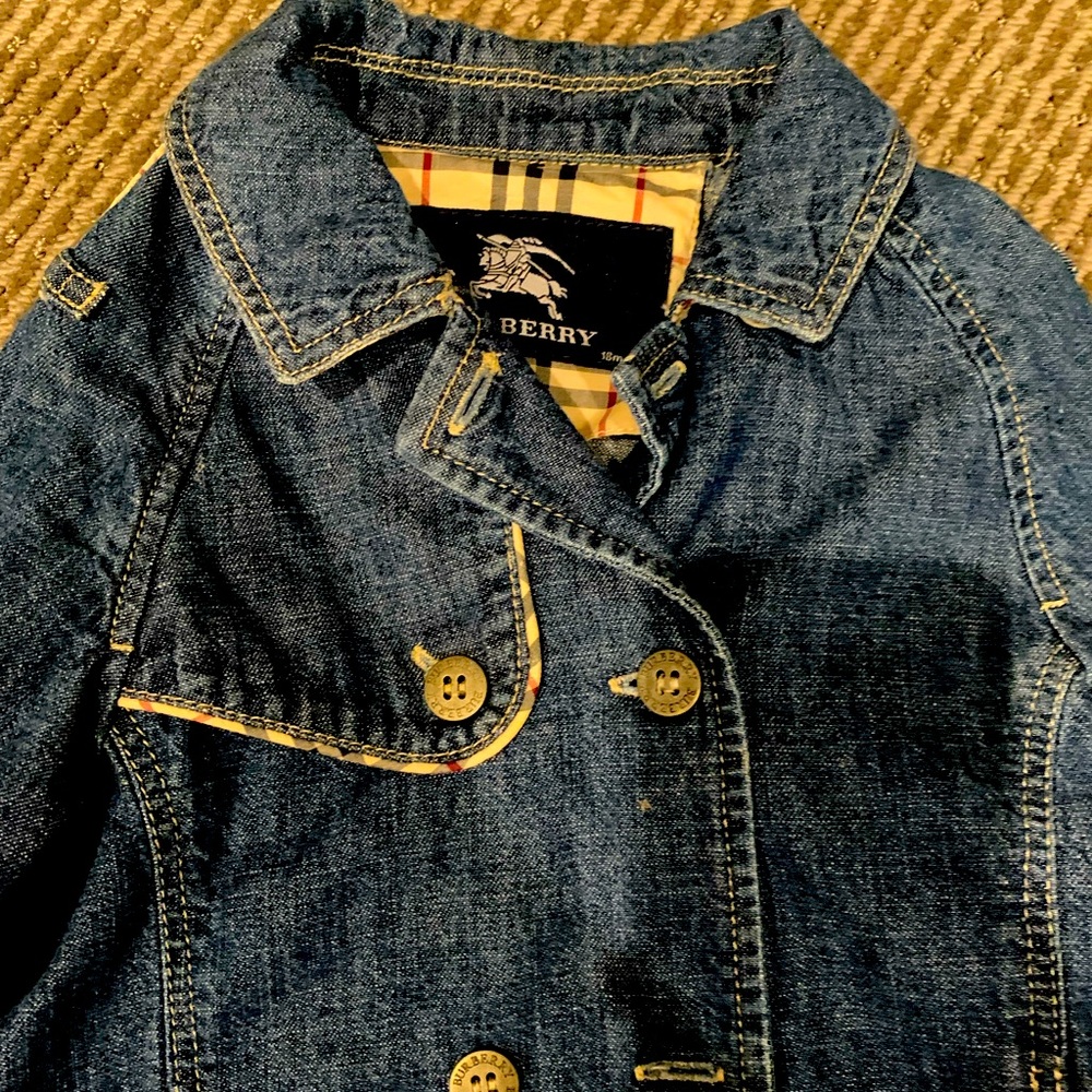 Burberry mid length toddler denim jacket - 18 months